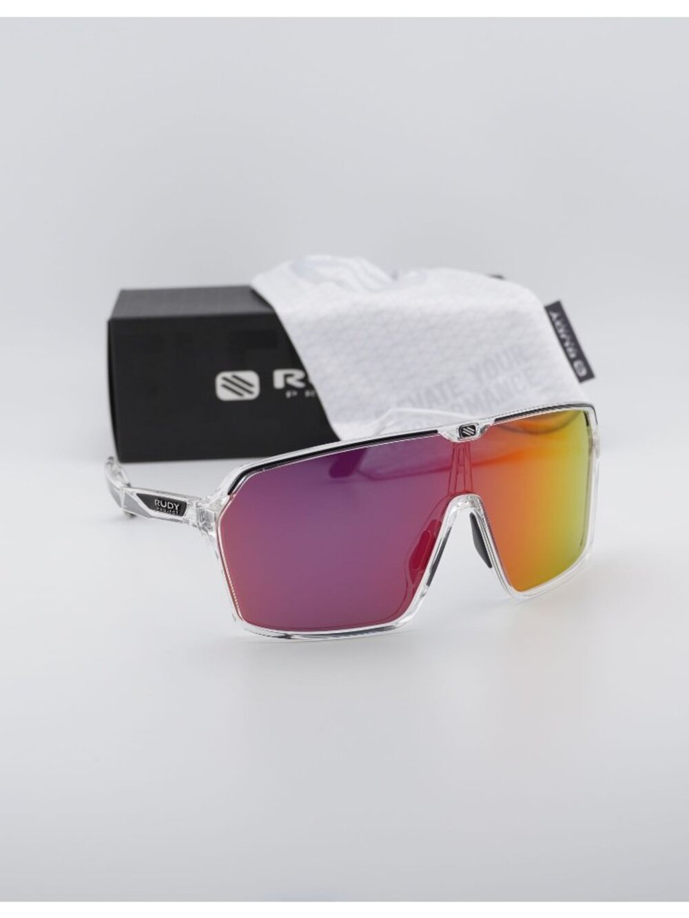 Rudy Project SP723896 0000 Shield Sunglasses - Crystal / Multilaser Red